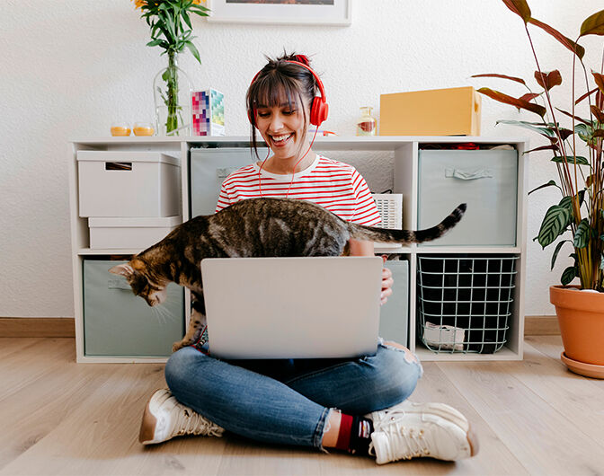 Lady with cat