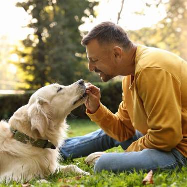 Man with his labrador 