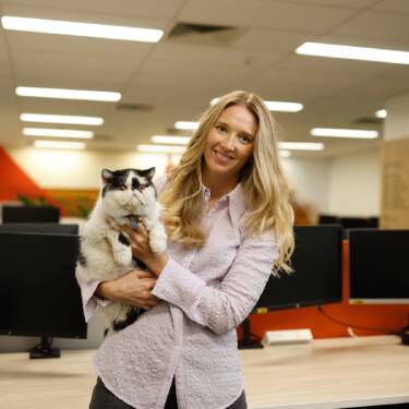 Purina Staff Member with her cat