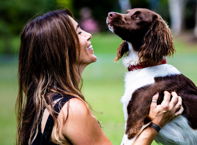 woman with dog