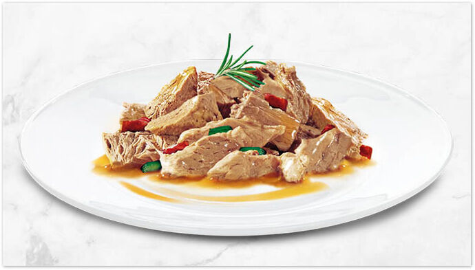 cat food on a plate