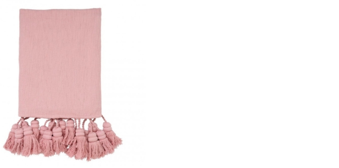 pink tassel throw